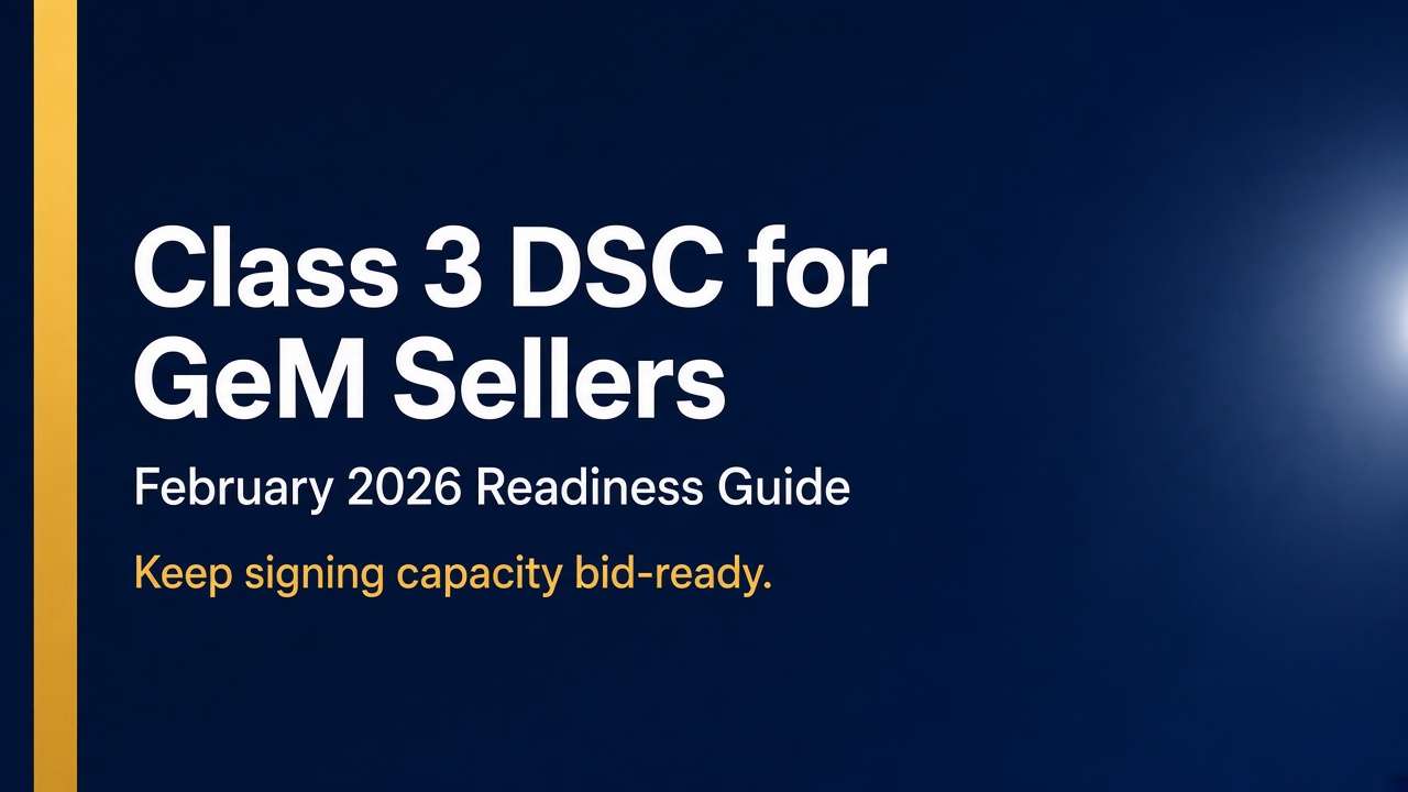 Class 3 DSC for GeM Sellers: February 2026 Readiness Guide