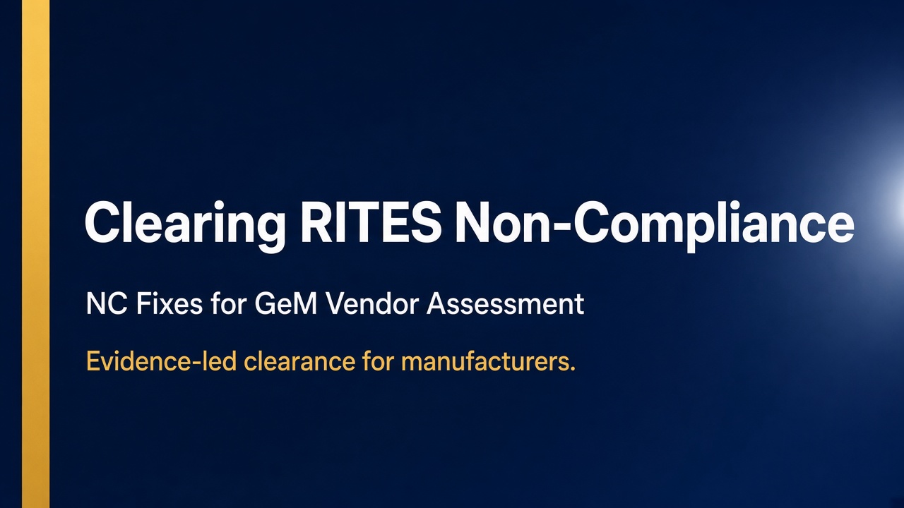 Clearing RITES Non-Compliance (NC) on GeM Vendor Assessment