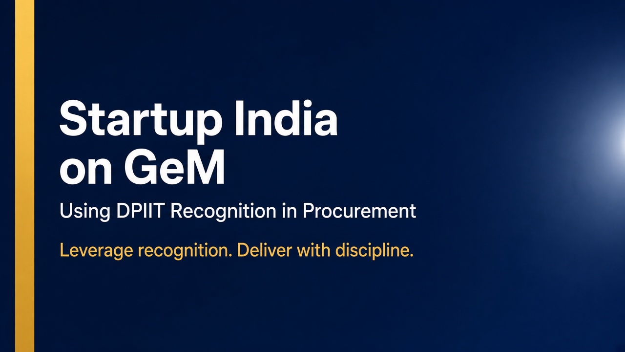 Startup India on GeM: Using DPIIT Recognition in Public Procurement