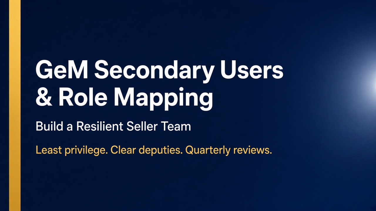 GeM Secondary Users & Role Mapping: Build a Resilient Seller Team