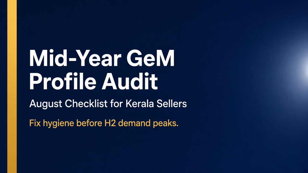 Mid-Year GeM Profile Audit: August Checklist for Kerala Sellers