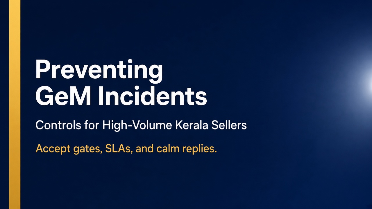 Preventing GeM Incidents: Controls for High-Volume Kerala Sellers
