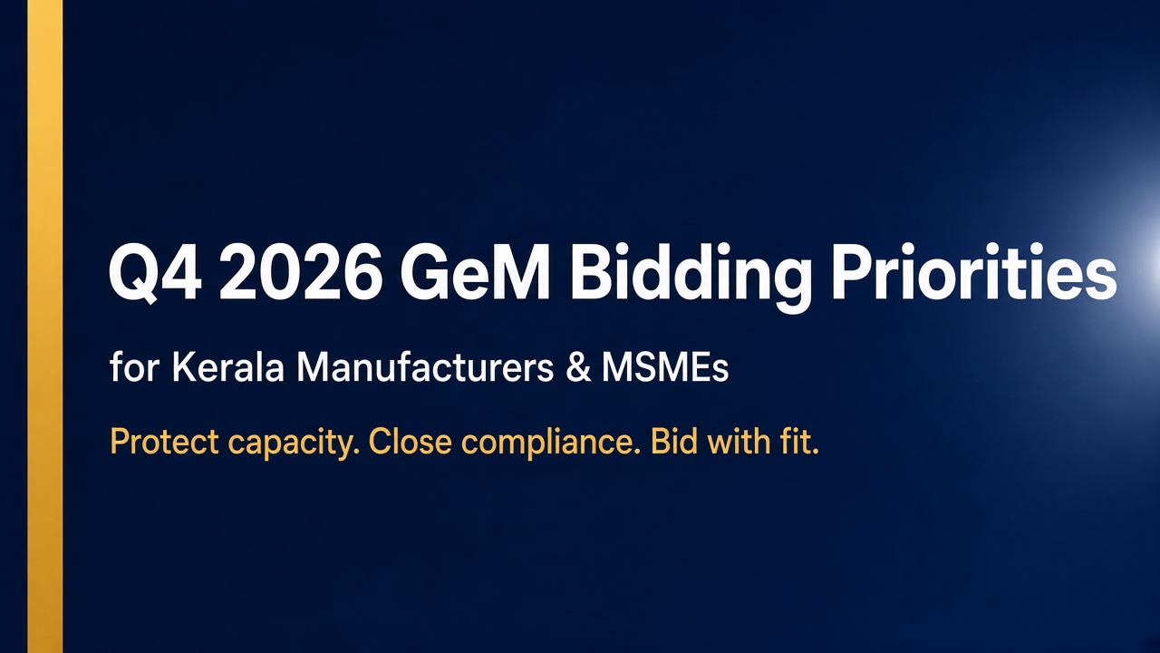 Q4 2026 GeM Bidding Priorities for Kerala Manufacturers & MSMEs