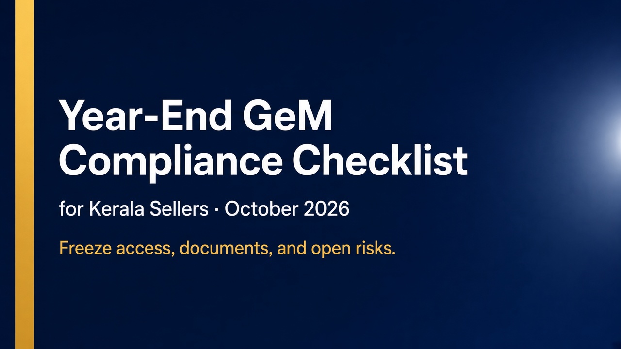 Year-End GeM Compliance Checklist for Kerala Sellers (October 2026)