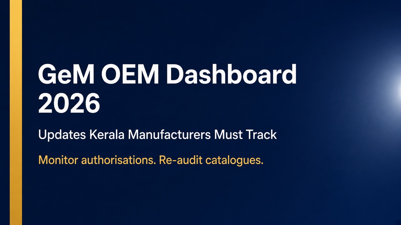 GeM OEM Dashboard 2026: Updates Kerala Manufacturers Must Track